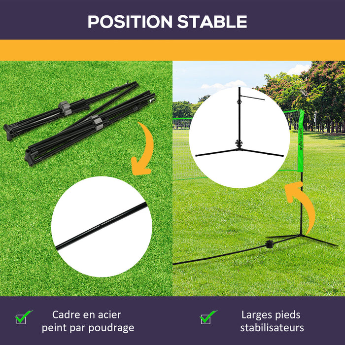 SPORTNOW Portable Badminton Set, Multi-Sports Badminton Net for Pickleball Volleyball with 3 Shuttlecocks, 4 Rackets, for Indoor Outdoor, Garden, Beach | Aosom UK