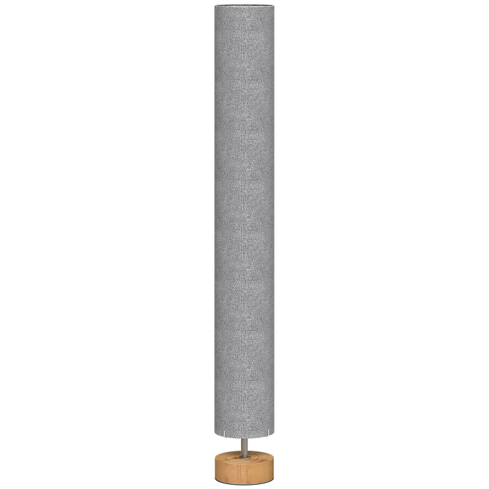 HOMCOM LED Floor Lamp for Living Room, 120cm Modern Standing Lamp with 3000K/4500K/6500K Colour Temperatures, Linen Shade and Wooden Base, Grey