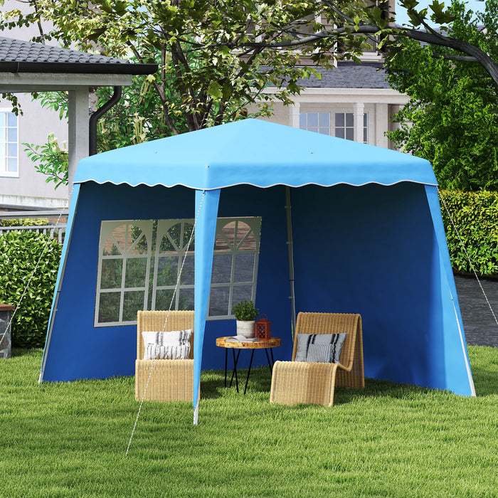 Outsunny 2.4 x 2.4m UV50+ Pop Up Gazebo - Blue