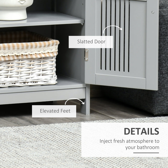 kleankin Modern Bathroom Floor Cabinet - Grey