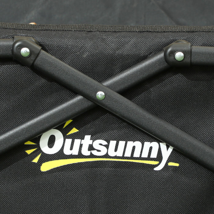 Outsunny 41L Festival Trolley on Wheels, Small Garden Folding Trolley Cart, 60kg Heavy Duty Collapsible Folding Wagon with Adjustable Handle and Carrying Bag for Beach, Camping, Festival, Black