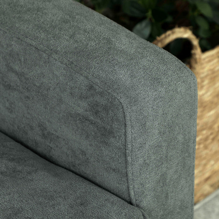 HOMCOM Two-Seater Velvet-Feel Sofa - Grey