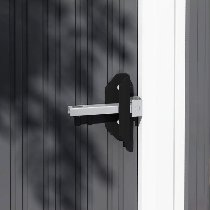 Outsunny 5 x 3ft Garden Storage Shed with Sliding Door and Sloped Roof Outdoor Equipment Tool, Light Grey