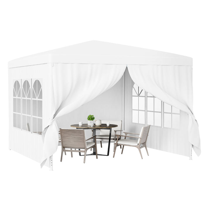 3 x 3 m Gazebo Shelter with Large Canopy and Steel Tubes-