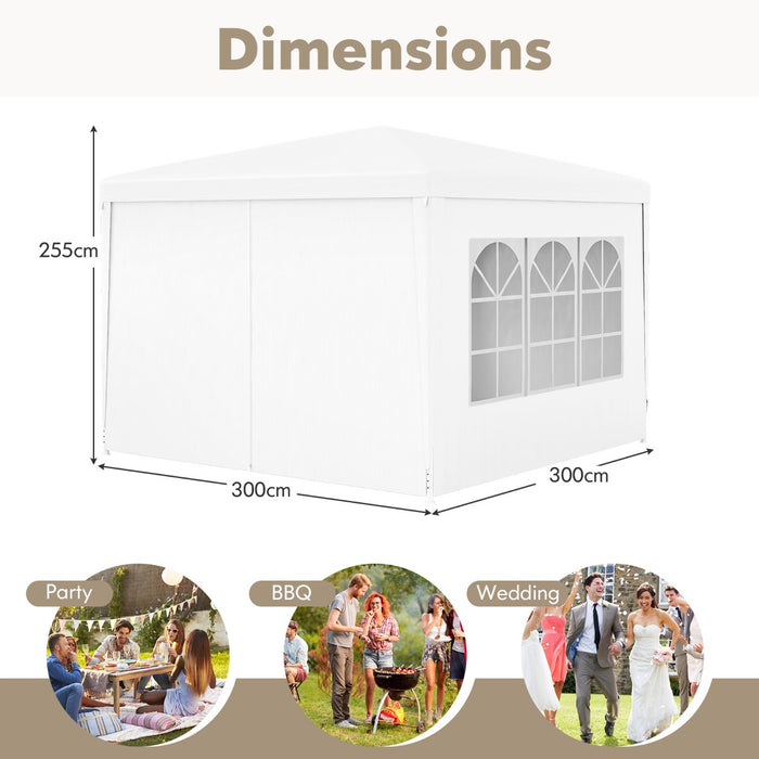 3 x 3 m Gazebo Shelter with Large Canopy and Steel Tubes-
