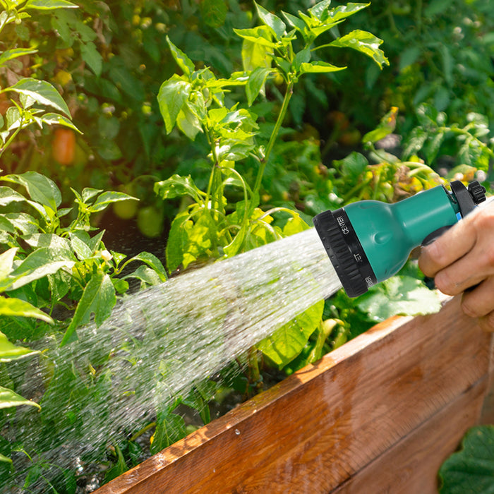 Outsunny Retractable Hose Reel Wall Mounted, 30+2m Garden Hose Pipe Reel with Lock, Auto Rewind, 7 in 1 Spray Nozzle, Includes Wall Fixings, 180° Swivel, Outdoor Watering, Grey