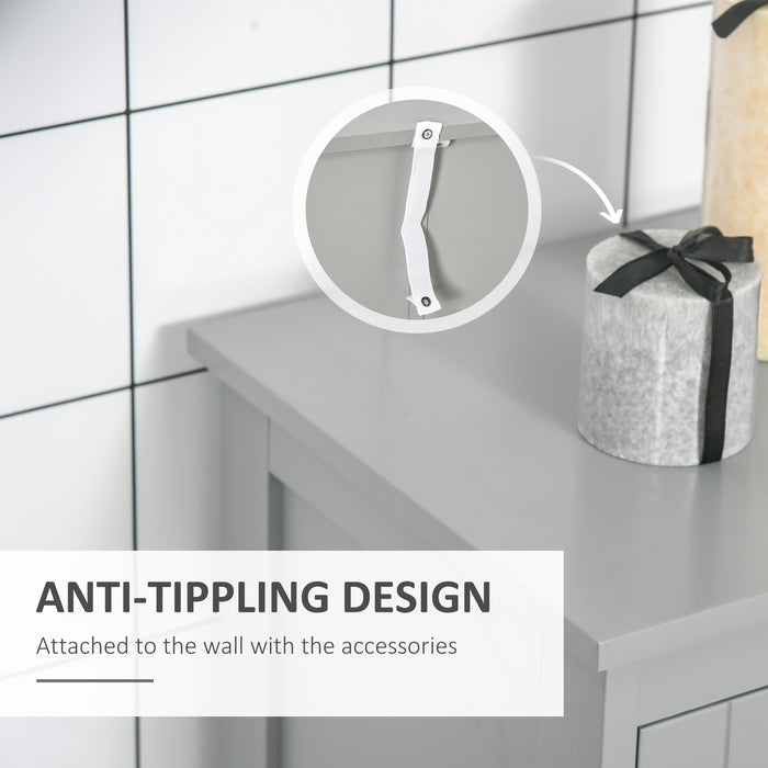 kleankin Modern Bathroom Floor Cabinet - Grey