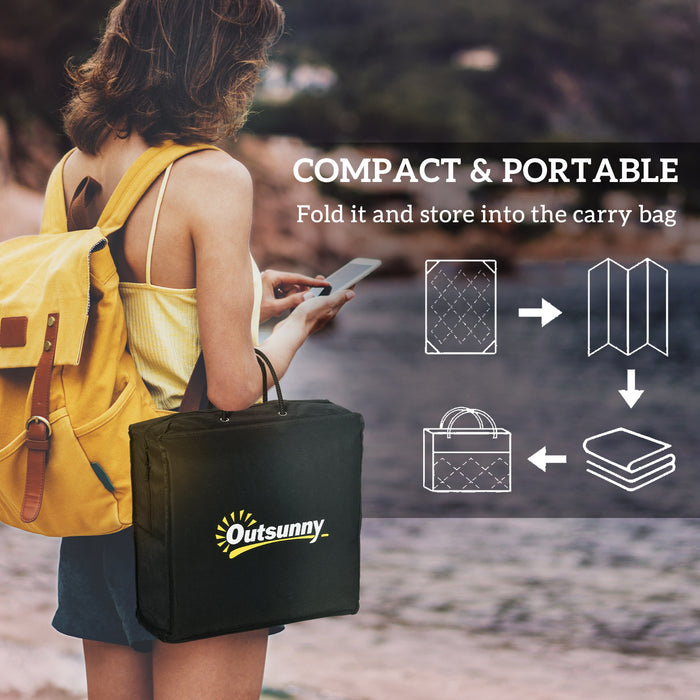 Reversible Black & White RV Camping Rug with LED Lights - Durable 182x274cm Outdoor Mat, Easy-Clean Plastic Straw Material - Perfect for Campers & Outdoor Enthusiasts