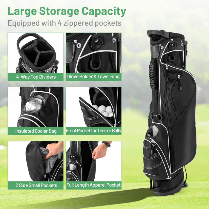 Golf Stand Bag with 4 Way Dividers-
