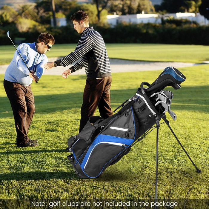 Golf Stand Bag wIth 14 Way Top Dividers 6 Pockets Cooler Bag Dual Strap and Rain Hood-