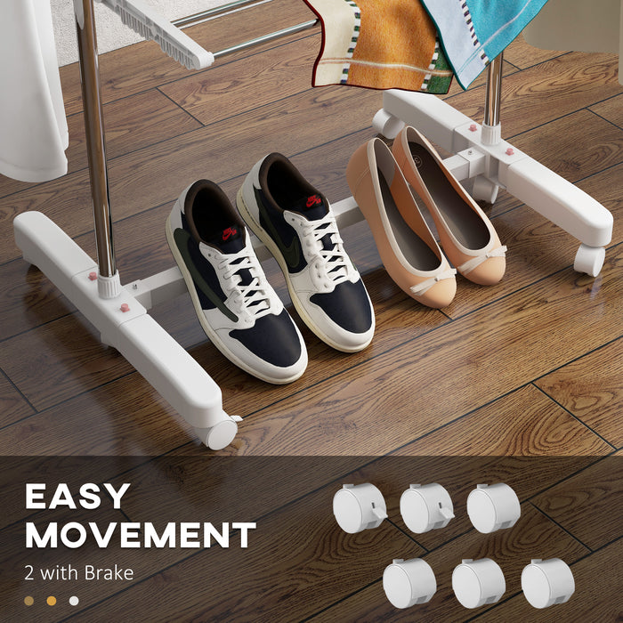 HOMCOM 3 Layers Folding Cloth Hanger Stand-White/Silver | Aosom UK