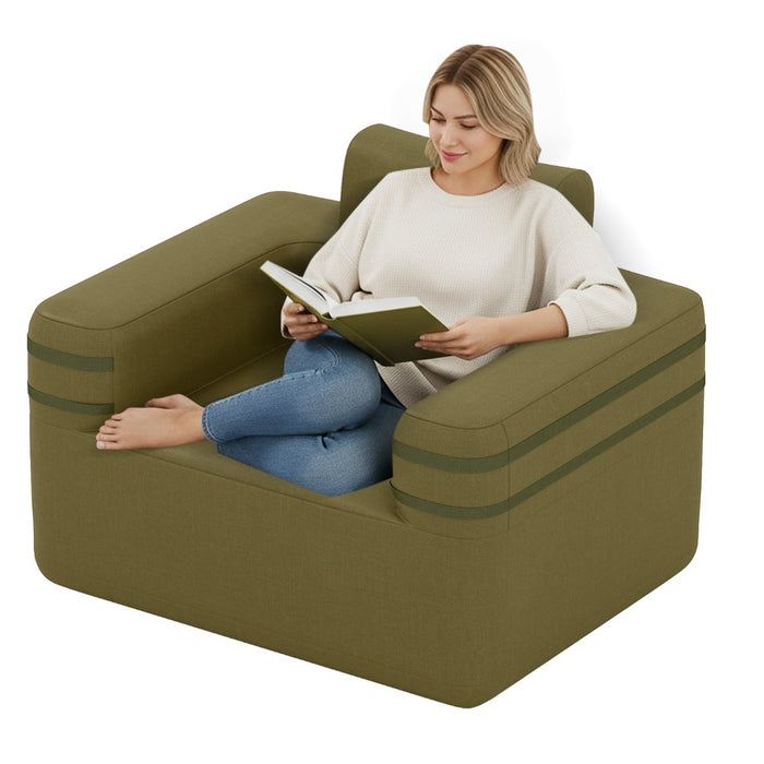 Inflatable Camping Chair Portable Sofa Chair with Built-in Air Pump-