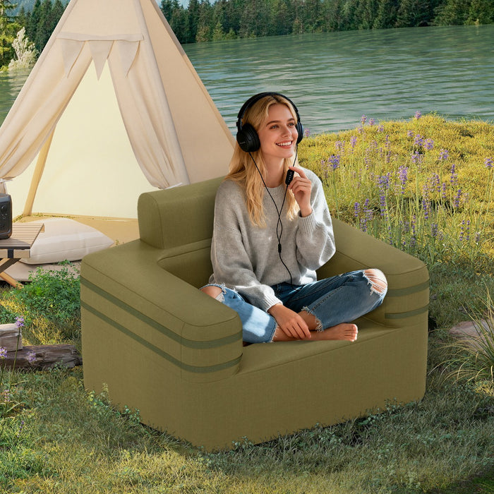 Inflatable Camping Chair Portable Sofa Chair with Built-in Air Pump-