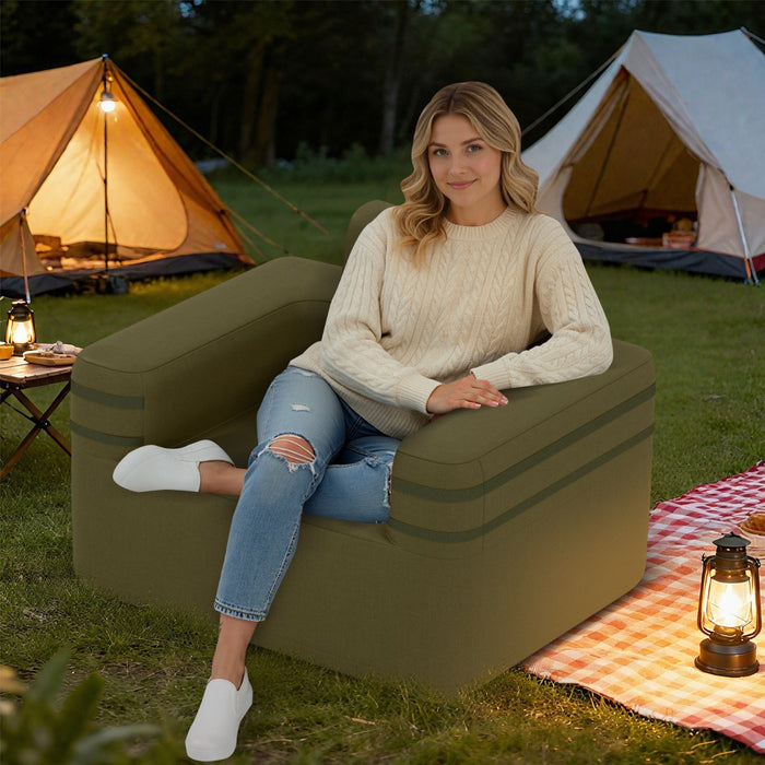 Inflatable Camping Chair Portable Sofa Chair with Built-in Air Pump-