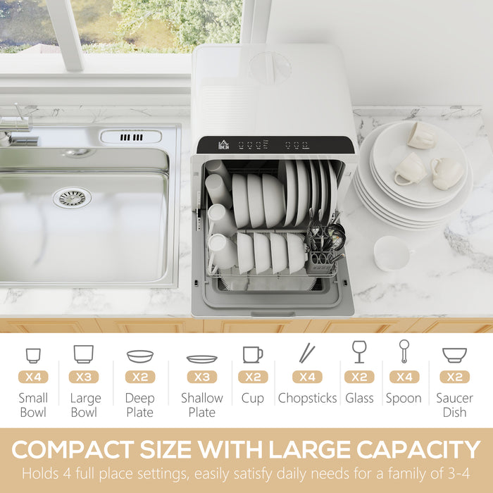 HOMCOM Multi-Program 6L Tabletop Dishwasher