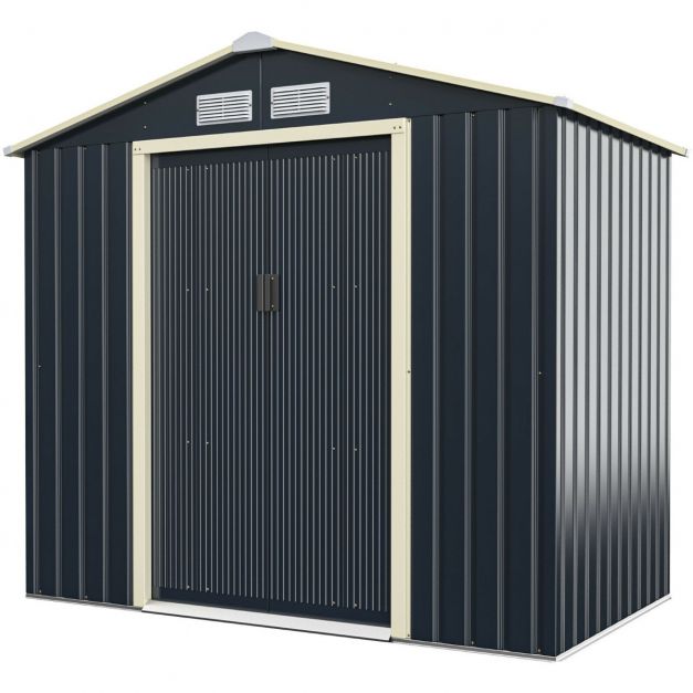 Outdoor Storage Shed Size 1 - Double Sliding Door and 4 Vents - Perfect for Storing Garden Tools and Equipment