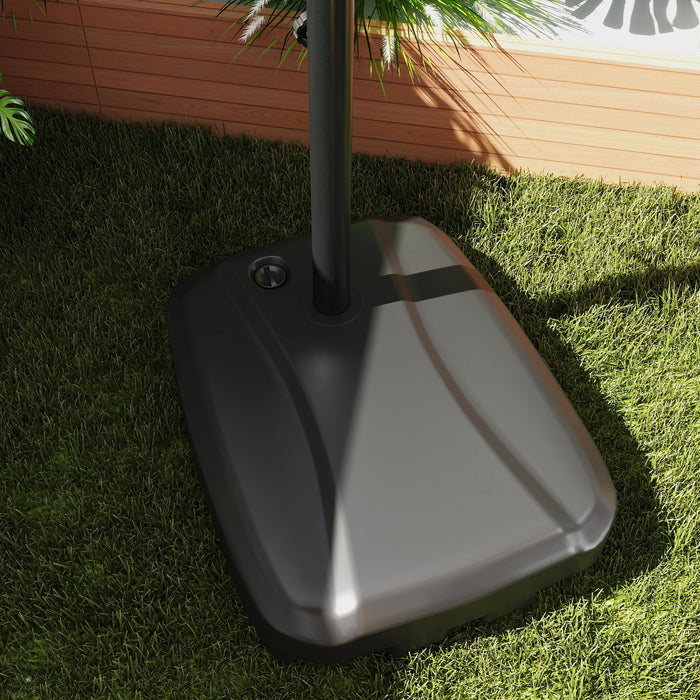 Outsunny Cantilever Parasol with Weighted Base Double Top Garden Parasol Square Hanging Patio Umbrella with Crank Tilt Khaki