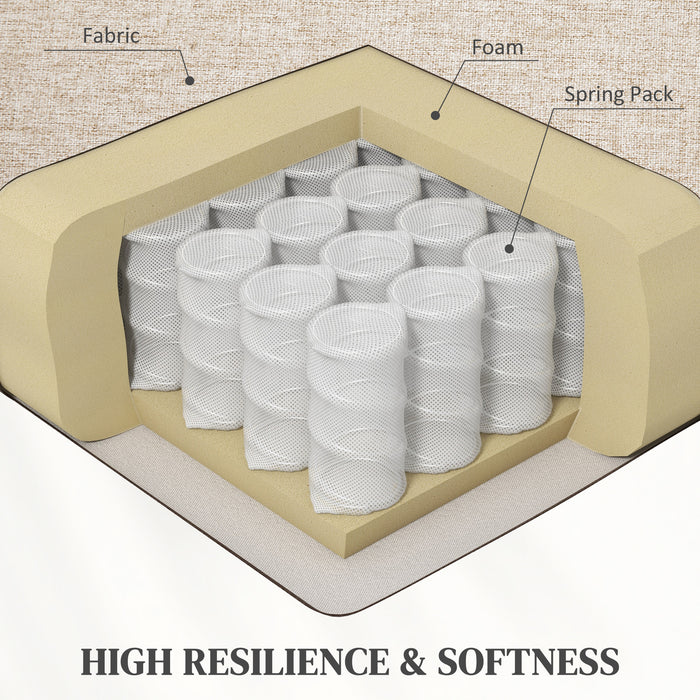 HOMCOM Modern Armchair, Linen Fabric Upholstered Accent Chair with Metal Legs, Wood Frame and Padded Cushion for Living Room Bedroom Office, Beige