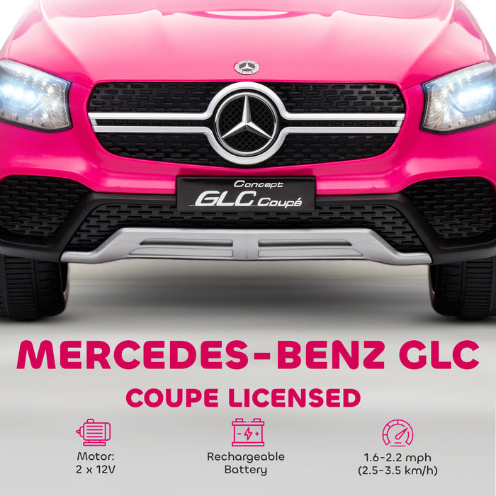 AIYAPLAY Mercedes-Benz GLC Licensed Kids Ride on Car with Remote Control, Soft Start, MP3, LED Headlights, Pink