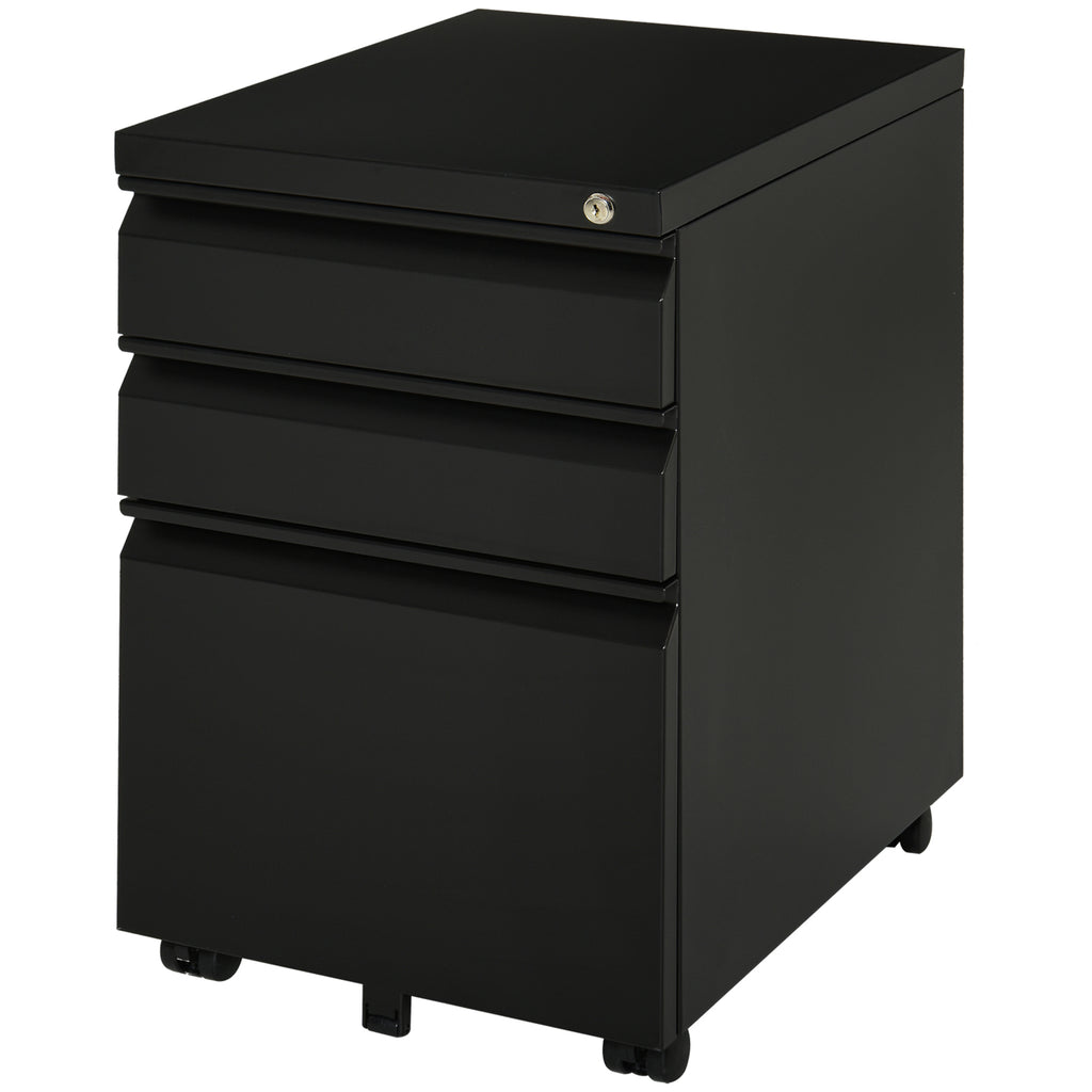 Lockable Metal Vertical File Cabinet with 3 Drawers - Anti-tilt, Holds Letter A4 Legal Size Documents - Secure Storage Solution for Office and Home Use