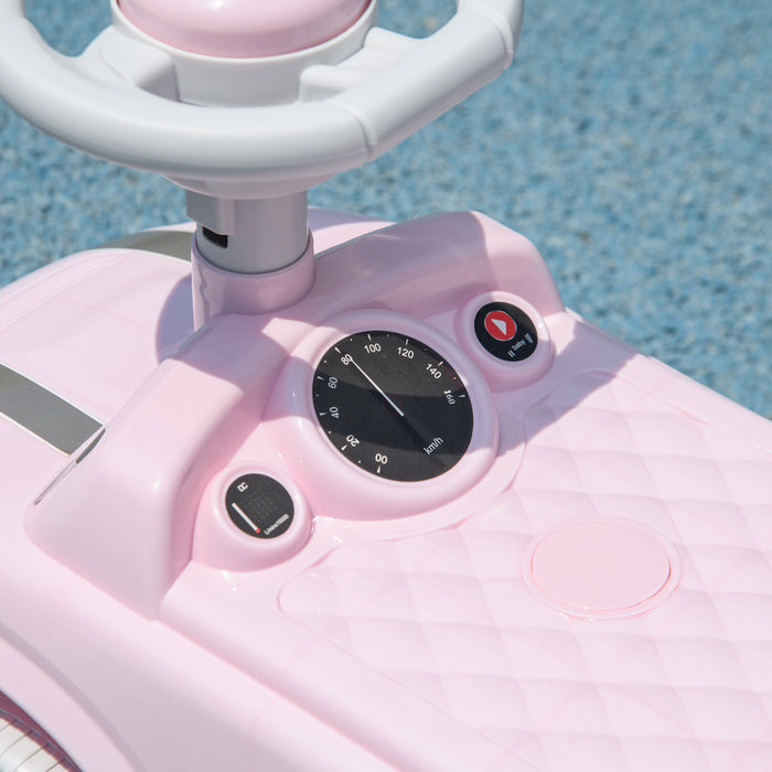 Sliding Car with Air Horn - Foot to Floor Ride-On Vehicle, Anti-Over-Backwards Design - Perfect for Toddlers 18-36 Months in Pink