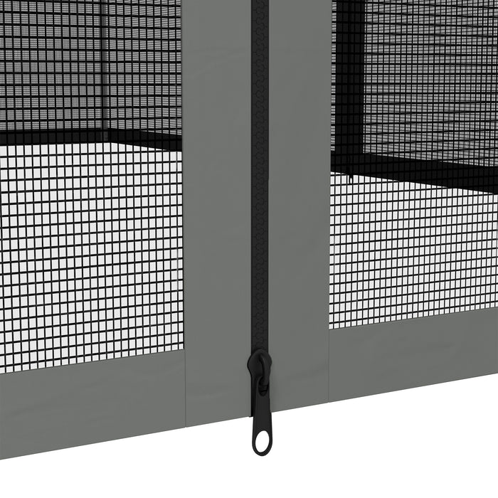 Outsunny 352 x 207cm Universal Replacement Mesh Sidewall Netting for Patio Gazebos and Canopy Tents, (Sidewall Only) Dark Grey