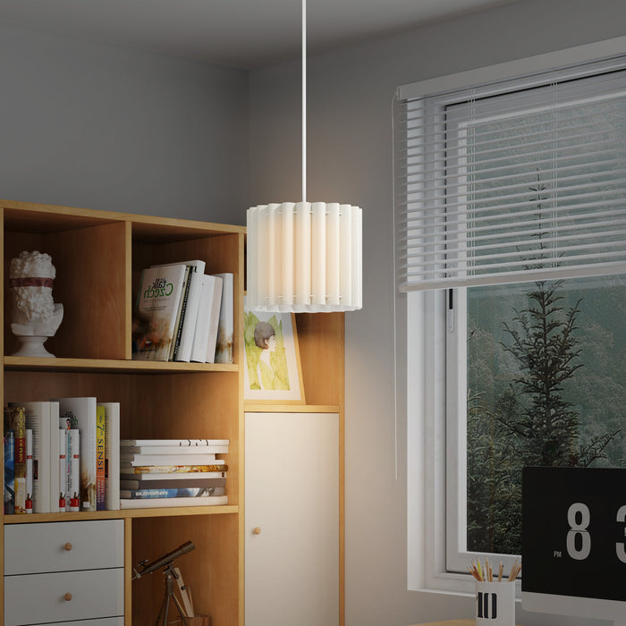 HOMCOM Linen Pendant Light, Modern Wave Ceiling Light Shade, E27 Lampshade for Living Room, Bedroom, Kitchen, Hallway, White