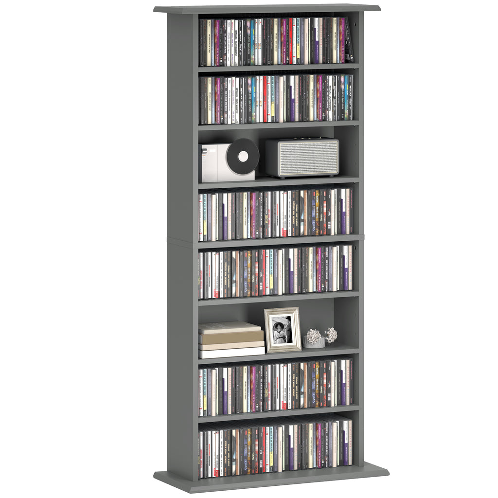 HOMCOM 360 CD/185 DVD/185 Blu-ray Storage Unit - Grey