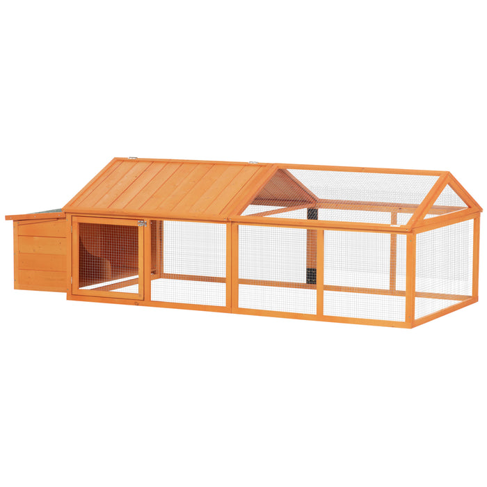 Wooden Poultry Haven with Nesting Box - Openable Roof, Spacious Coop for 4-8 Chickens or Ducks - Ideal for Small Farm Animal Care