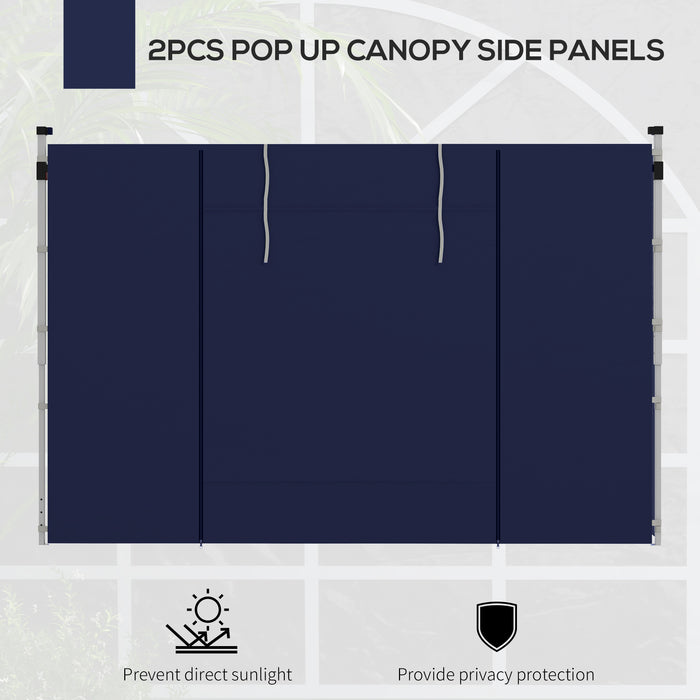 Outsunny Set of Two 195 x 295cm Replacement Gazebo Side Walls - Blue