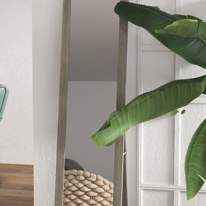 HOMCOM Full Length Mirror, 37 x 157 cm, Hanging or Freestanding, Rectangular Full Body Mirror for Living Room, Bedroom, Grey