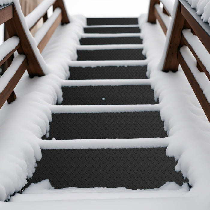 Heated Outdoor Mat with Non-Slip Rubber and Leak-Proof Plug-Black
