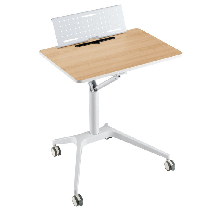 Height Adjustable Mobile Standing Desk with Detachable Holder-