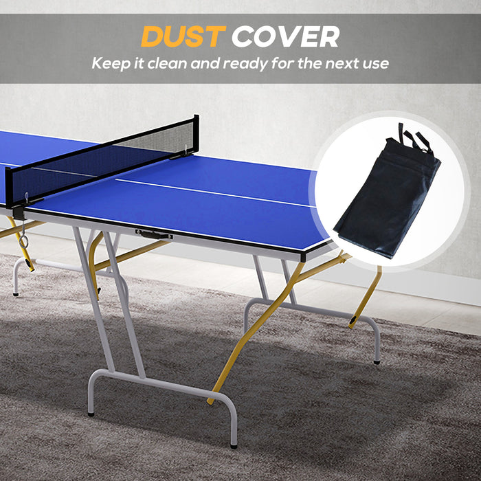 Foldable 9FT Table Tennis Set with Accessories - Complete Ping Pong Kit with Net, Paddles, Balls, and Protective Cover - Ideal for Indoor/Outdoor Recreation and Entertainment