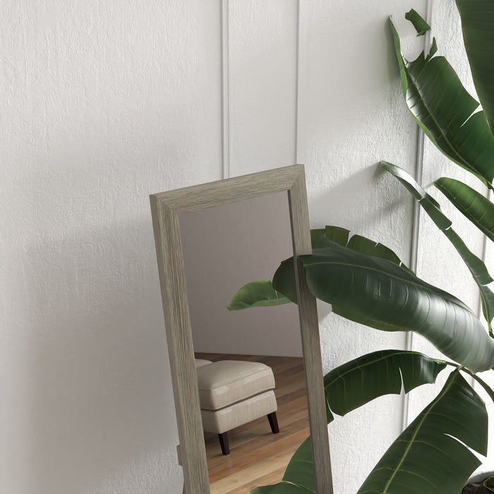 HOMCOM Full Length Mirror, 37 x 157 cm, Hanging or Freestanding, Rectangular Full Body Mirror for Living Room, Bedroom, Grey