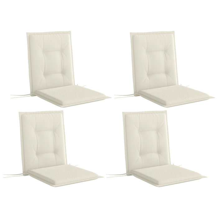 Outsunny Set of Four Padded Garden Seat Cushions - White