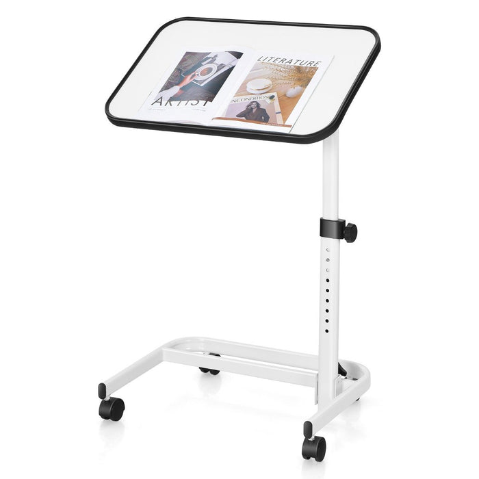 Portable Bedside Table with 9 Level Adjustable Height-
