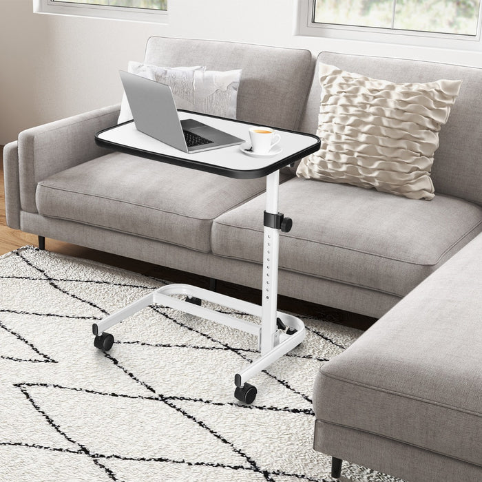 Portable Bedside Table with 9 Level Adjustable Height-