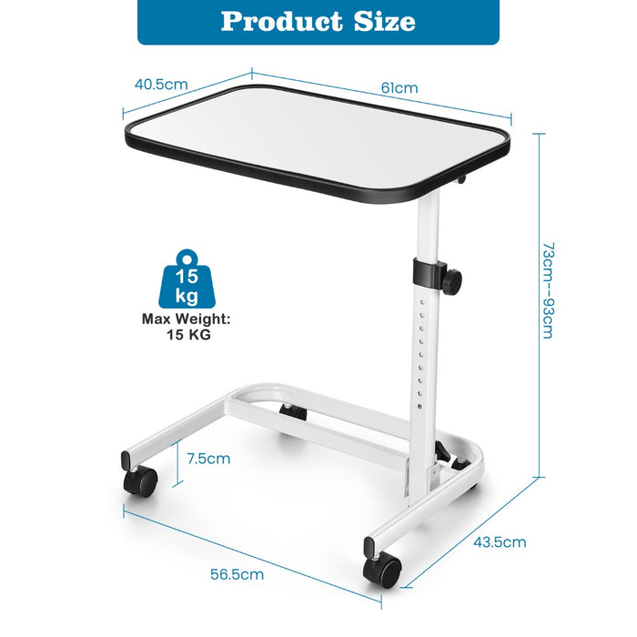 Portable Bedside Table with 9 Level Adjustable Height-