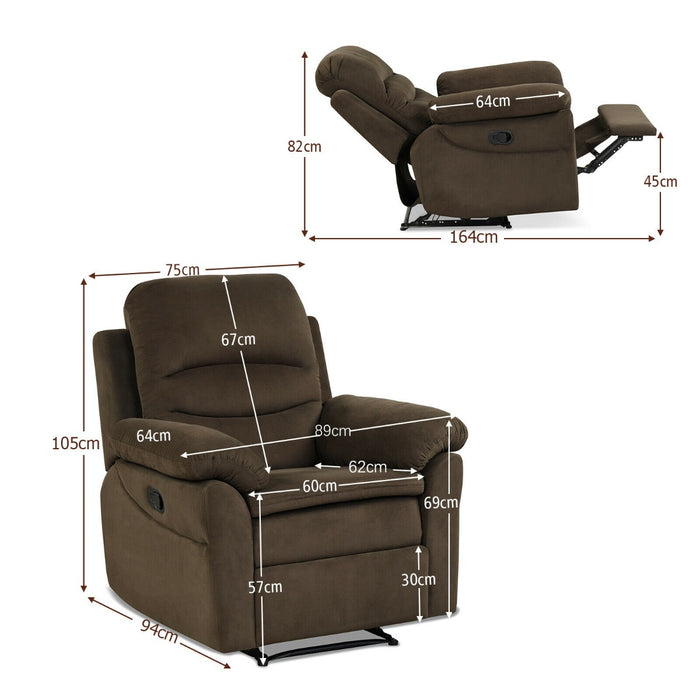 Recliner Armchair with Reclining Function and Adjustable Leg Rest-