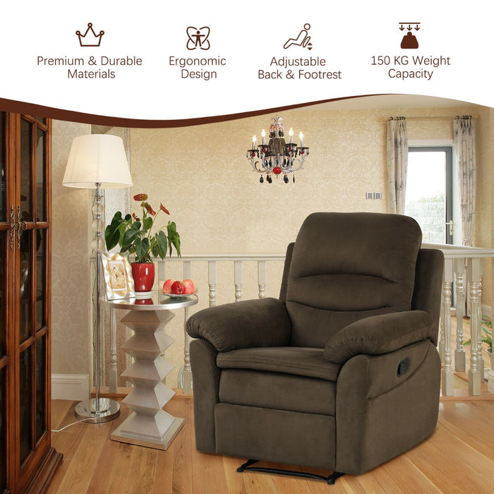 Recliner Armchair with Reclining Function and Adjustable Leg Rest-