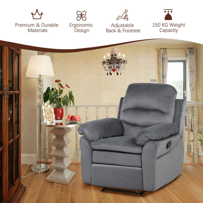 Recliner Armchair with Reclining Function and Adjustable Leg Rest-