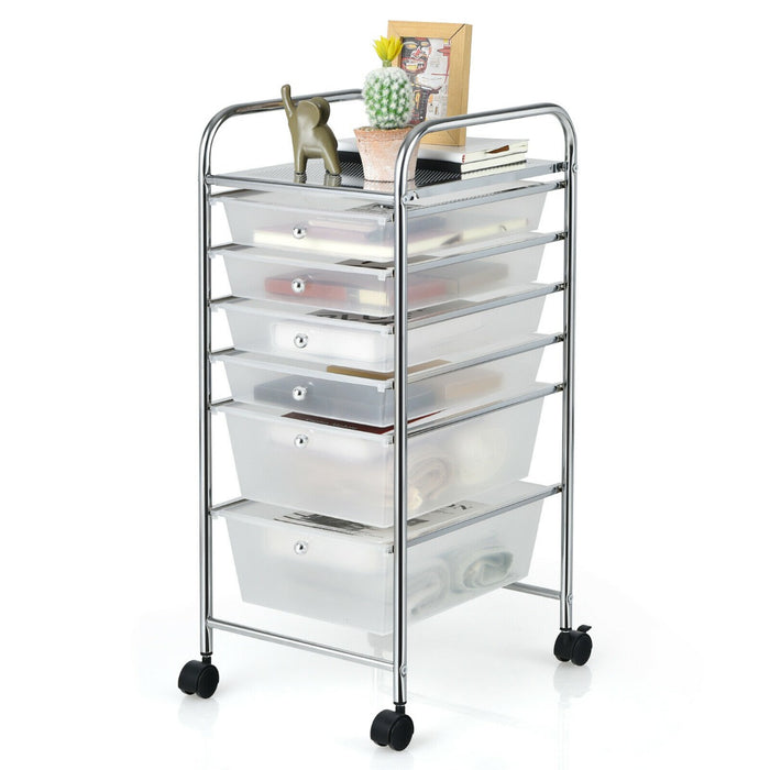 4-Wheeled 6-Drawer Storage Trolley - Ideal for Makeup and Beauty Salon Organization - Convenient Solution for Professionals