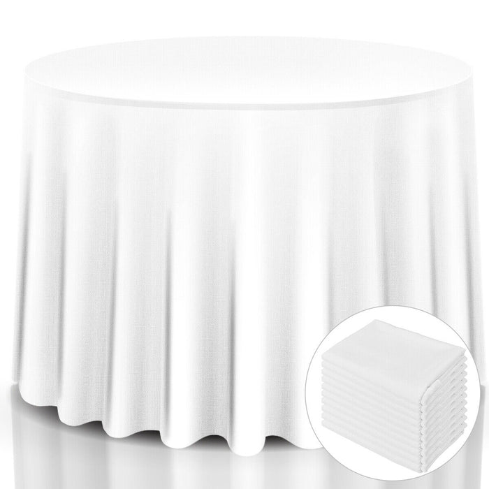 10 Pieces Round Washable Tablecloth for Wedding Dining Party-
