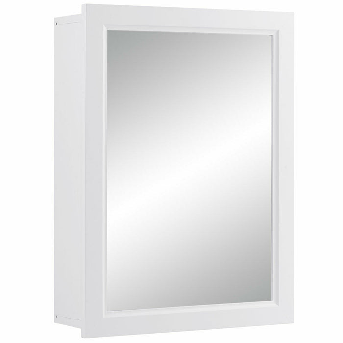Adjustable Wall Mounted Storage Cupboard with Mirror for Bathroom-