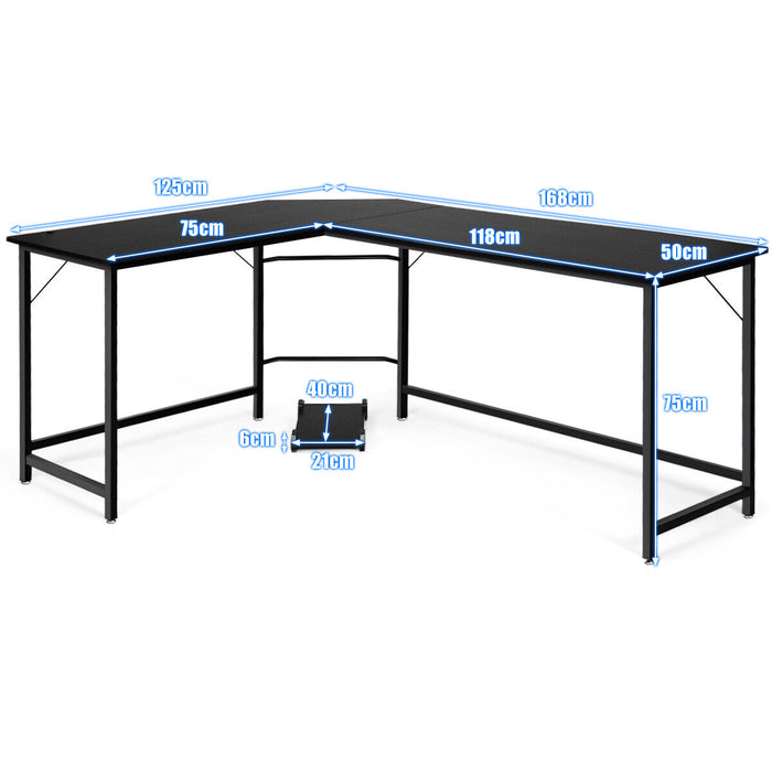 L-Shaped Corner Computer Desk with CPU Stand for Home and Office-