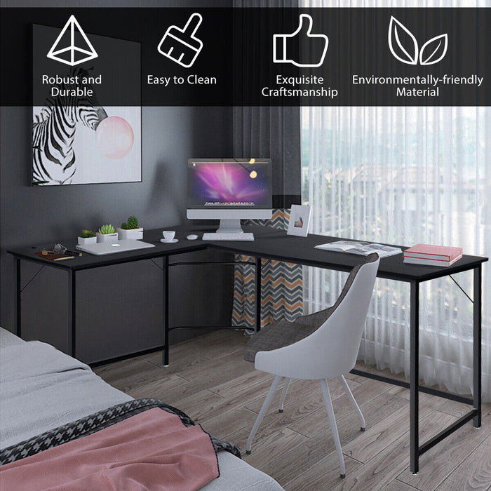L-Shaped Corner Computer Desk with CPU Stand for Home and Office-