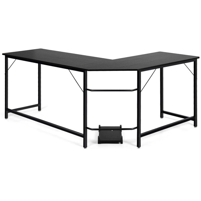 L-Shaped Corner Computer Desk with CPU Stand for Home and Office-