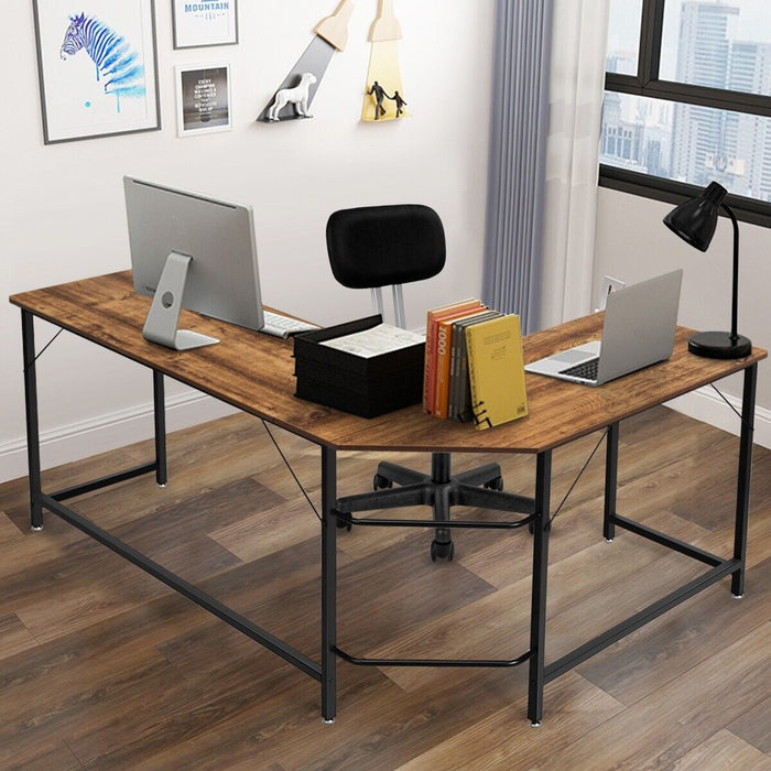 L-Shaped Corner Computer Desk with CPU Stand for Home and Office-