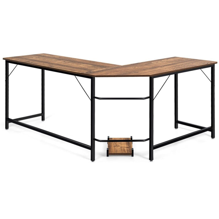 L-Shaped Corner Computer Desk with CPU Stand for Home and Office-